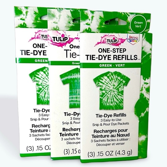 Tie-Dye Refills 3 boxes GREEN
3 Easy-to-Use Snip & Pour Dye Packets in e… - Picture 1 of 2